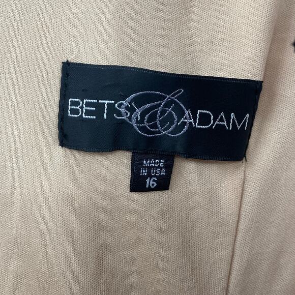 Betsy & Adam Lace Overlay Cocktail Mini Dress Tulle Skirt V Neck Black Cream 16 - Picture 7 of 9